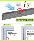 Thick Self Adhesive Brush Weather Stripping For Windows And Doors 0.9 Inch Brush Height By 0.4 Inch Backing Width 33 Feet Length Grey