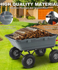 Heavy Duty Garden Dump Cart For Outdoors 800 Lb Capacity With Quick Release Dump And 10 Inch Flat Free All Terrain Wheels Utility Wagon