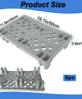 6 Pack Grey Plastic Pallets With Interlocking Design And Breathable Grid For Airflow, Lightweight Waterproof HDPE Floor Pads