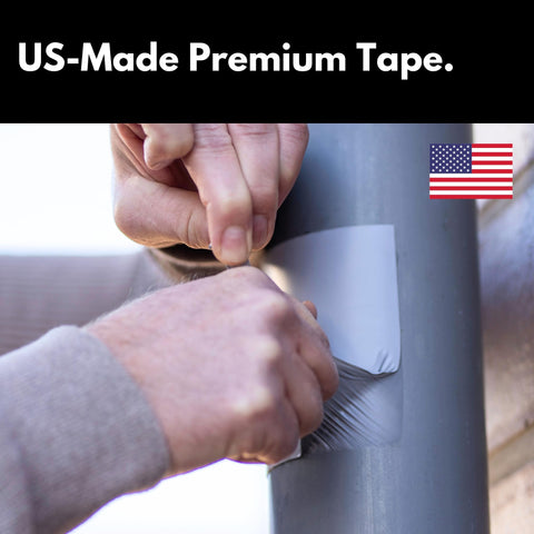 Applying Sealant Tape With MicroSealant for Instant Roof Repairs and Leaksproof Weatherproof Roofing Tape on a pipe, 2 Inch by 25 Foot