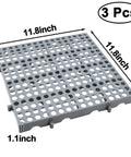 Heavy Duty Plastic Pallets Three Pack Commercial Grade 11.8x11.8x1.8 Inches Waterproof Ventilated Grid Design Stackable Nestable