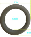 Close-up view of grey Three Eighths Inch Pressure Washer Quick Coupler O Ring from Kit 100 Pack Grey Seals, dimensions labeled