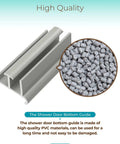 Sliding Shower Door Bottom Guide For Glass Sliding Doors Three Inches Long By One And Three Eighths Inches Wide Grey PVC Track Guide For Shower Doors Tub Glass Durable Corrosion Resistant Construction For Long Lasting Performance One Pack