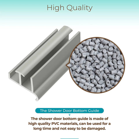 Sliding Shower Door Bottom Guide For Glass Sliding Doors Three Inches Long By One And Three Eighths Inches Wide Grey PVC Track Guide For Shower Doors Tub Glass Durable Corrosion Resistant Construction For Long Lasting Performance One Pack