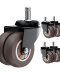 2 Inch Chair Wheels 5 Pack Heavy Duty Grey Rubber Casters Non Marking Replacement For Hardwood And Carpet Floors Smooth Rolling Ultra Quiet Universal Fit For Most Office Chairs Ideal For Home Office And Workplace Desks