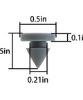Grey Tapered Rubber Door Silencer Bumpers With Metal Spikes 20 Pieces 12mm Bottom Outer Diameter Ideal For Metal And Wooden Frames Noise