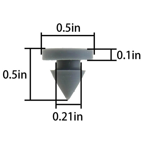 Grey Tapered Rubber Door Silencer Bumpers With Metal Spikes 20 Pieces 12mm Bottom Outer Diameter Ideal For Metal And Wooden Frames Noise