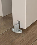 N187-090 V1070 Sliding Door Hardware Single Floor Guide for interior barn door kits in grey, keeps door aligned on track.