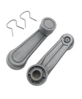2 Pack Grey Interior Window Crank Handles With Retainer Clips For Toyota Tacomas Matrix Land Cruiser Camry Corolla