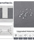 Close-up of waterproof grey fabric of Two Pack Large Waterproof Freestanding Collapsible Laundry Hampers With Reinforced Handles 75 Liter Each Ideal For Laundry Room Dorm Bathroom And Bedroom Grey Durable Frame Makes Upright Use Easy And Tidy