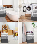 Two Pack Large Waterproof Freestanding Collapsible Laundry Hampers With Reinforced Handles 75 Liter Each in various rooms