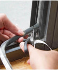 Applying Self-Adhesive Pile Weather Stripping Seal for Sliding Windows and Door Frames, 16.5ft x 11/32 inch, Grey