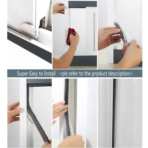 Installation steps for Self-Adhesive Pile Weather Stripping Seal for Sliding Windows and Door Frames, 16.5ft x 11/32 inch, Grey