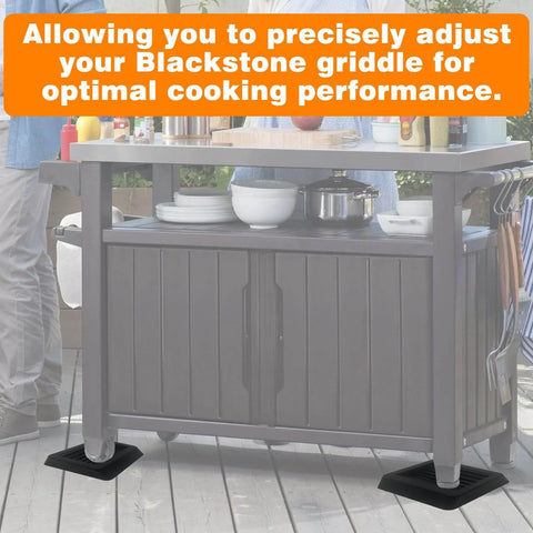 Griddle Leveling Shims Kit For Blackstone Griddle Stand Accessories, 4 Silicone Levelers By Onslowe under a grill for stability