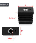 Upgraded Durable Grill Caster Socket Replacement For Charbroil And Kenmore Grills Wear Resistant Weather Resistant Plastic 2 Inch Caster Inserts 4 Pcs with dimensions shown