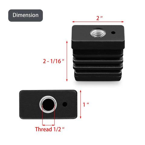 Upgraded Durable Grill Caster Socket Replacement For Charbroil And Kenmore Grills Wear Resistant Weather Resistant Plastic 2 Inch Caster Inserts 4 Pcs with dimensions shown