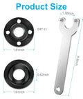 Diagram of 7 Piece Angle Grinder Nut And Flange Wrench Kit With 5/8-11 Thread For Fast Wheel Changes showing wrench and flange nut sizes.