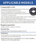 7-Piece 5/8-11 Grinder Nut Kit with Wrench compatibility chart, listing compatible and non-compatible grinder models.