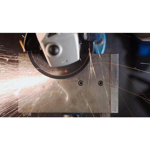 Grinding metal using View Window Grinding Disc With Integrated Viewing Pane For Precise Grinding 5 Inch By 7/8 Inch SGP SteeloX Victograin