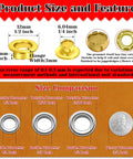 Product diagram showing grommet dimensions and size comparison with a penny, highlighting variations in international measurement standards.