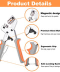 Heavy-duty pliers from Grommet Tool Kit With 200 Sets Three Eighths Inch Grommets, magnetic design, ergonomic grip, premium steel.
