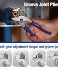 Demonstration of 7-Piece Pliers Set With Groove Joint for DIY and home use, focusing on multi-gear adjustment