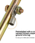 Close-up of Portable Ground Rod With Ground Wire Lug for Electric Fences Antennas Satellite Dishes And Tie Out Stakes