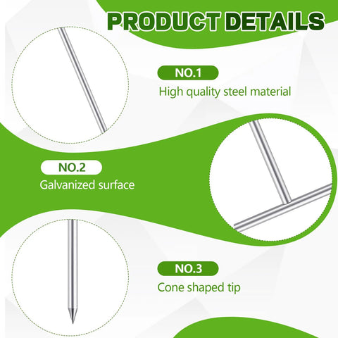 Detailed view of 2 Pack 36 Inch T Handle Galvanized Ground Rods Half Inch Diameter showcasing material, galvanized surface, and cone tip.