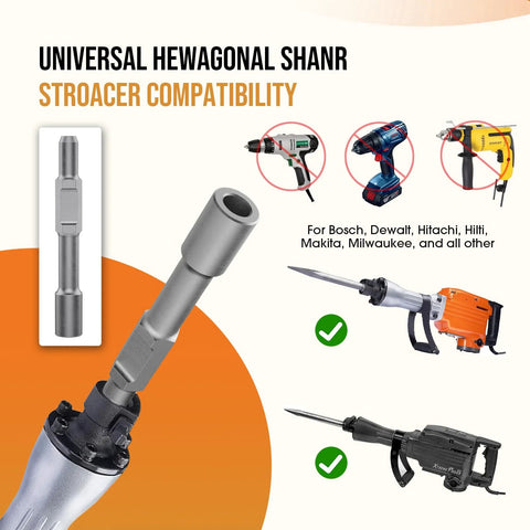 Ground Rod Driver For Hex Shank Rotary Hammer Drill For Grounding Rods And Jack Hammer Bits Compatible with various tools