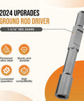 Ground Rod Driver For Hex Shank Rotary Hammer Drill For Grounding Rods And Jack Hammer Bits Compatible With Hex Demolition Tools