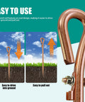 Grounding Rod With Crocodile Clip Wire For Earthing And Grounding Systems For Electric Fences Generators And Antennas, oval eye design