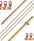 Three Piece Grounding Rod Kit Built Tough Four Feet Long And Half Inch Diameter High Carbon Steel Grounding Rods With Zinc Finish