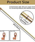 Product size diagram showing Three Piece Grounding Rod Kit Built Tough Four Feet Long And Half Inch Diameter High Carbon Steel Grounding Rods