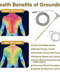 Health benefits of grounding with Copper Grounding Rod Kit with 40 foot grounding wire and alligator clip for portable earth connection.