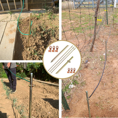 Installation of Three Piece Grounding Rod Kit Built Tough Four Feet Long And Half Inch Diameter High Carbon Steel Grounding Rods