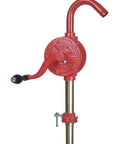 Groz 44052 Rotary Barrel Pump, 1" Inlet with 3-piece Threaded Suction Tube made of cast iron, side view