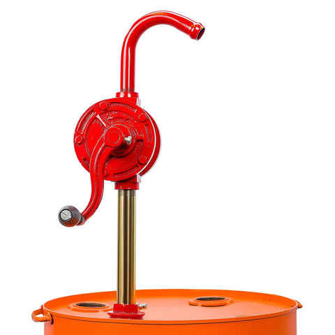 Groz 44052 Rotary Barrel Pump, 1" Inlet with 3-piece Threaded Suction Tube on drum