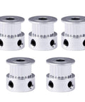 GT2 20-Tooth Aluminum Timing Pulley With 5mm Bore For 6mm Belt Width, Synchronous Wheel For RepRap And Prusa I3 3D Printers, Five Pulleys