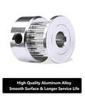 GT2 20-Tooth Aluminum Timing Pulley With 5mm Bore For 6mm Belt Width, close-up view of precision machined aluminum pulley.