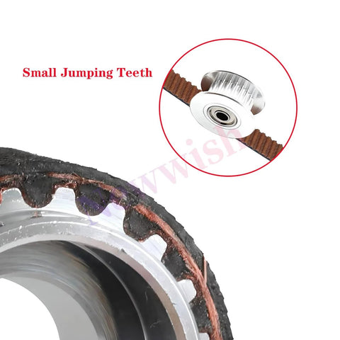 GT2 Idler Pulley 20 Teeth Bore 5mm Width 6mm for 3D Printer, showing close-up of aluminum pulley with belt and oxidation finish.