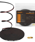 GT2 Timing Belt With Copper Buckle For 3D Printers Open Synchronous Belt 2mm Pitch, 6mm Wide By 2m Length displayed with packaging and buckles