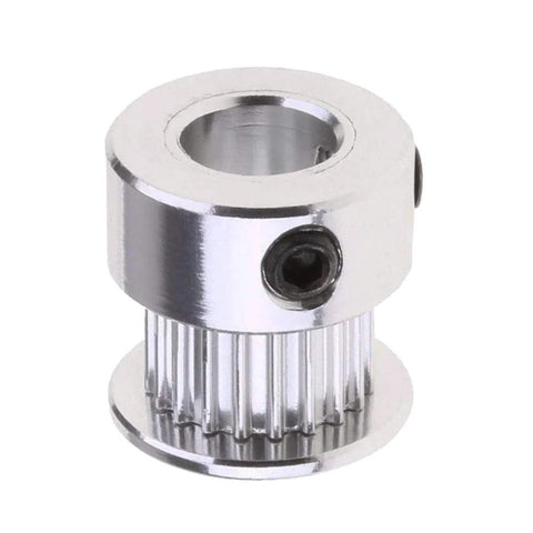 GT2 Timing Belt Pulley 20 Teeth 8mm Bore Aluminum Synchronous Wheel front view for 3D Printers High Precision Machined Finish