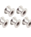 GT2 Idler Pulley Toothless 5mm Bore for 10mm Timing Belt 5 Pack shown with aluminum finish