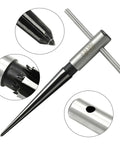 Guitar Bridge Pin Hole Reamer Set With T-Handle, 2-Piece HSS Tapered Reamers for woodworking, close-up of detachable metal tool
