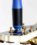 All-In-One Guitar String Changing Kit With Winder, Cutter, Puller And 10mm Wrench tool in use on guitar headstock