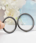 6 Pcs 3 Inch Large Round Carabiners Clips, Metal Trigger Spring Snap Hooks With O Rings, Gun Black Finish, Jewelry Making