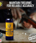 Premium Gun Cleaner And Lubricant CLP Spray for metal surfaces with deep cleaning power by Boar Products, bottle on table