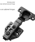 2pcs 105 Degree Soft Close Hinges, Fully Covered Frameless Cabinet Hinge, 3D Adjustable European Style Hinge, Gun Color