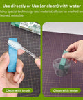 Demonstrating cleaning a Gundam Model Sanding Sponge Kit 400 To 1200 Grit Wet Dry Reusable 30 Sheets with brush and water