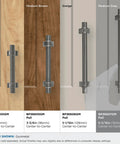 Gunmetal Transitional Cabinet Pull Davenport Style Six And Five Sixteenths Inches Center To Center 160 Mm Overall Length